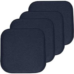 Sweet Home Collection Chair Cushions Memory Foam Pads Honeycomb Pattern Non-Slip Rubber Back Rounded Square 16