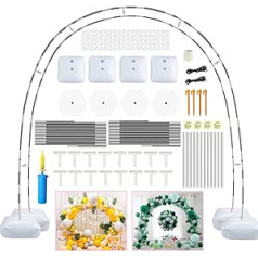 Balonu dubultās arkas statīvs, 10 pēdu atkārtoti lietojams, regulējams balonu arkas komplekta rāmis kāzu izlaidumam dzimšanas dienā, DIY ballīšu piederumi, Ziemassvētku rotājumi