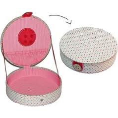 alles-meine.de GmbH Utensil Box with Lid and Pin Cushion Expandable Fabric Sewing Basket Sewing Box Colourful Handmade Basket