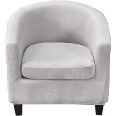 C/N Meigeh fotelio užvalkalas Stretch Velvet kėdės apsaugos Pakuotė iš 2 fotelio užvalkalų kokteilių kėdės pliušiniai apsauginiai užvalkalai Tullsta kėdės šviesiai pilka