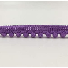 RAILONCH 20 Yard Bobble Bārkstis Lente Pompom Apdares mežģīņu izgreznojumi DIY Amatniecības rotājumi (violeta)