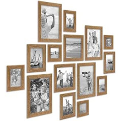 Photolini Picture frame beach house rustic solid wood with glass pane incl. Accessories / Photo Frame.