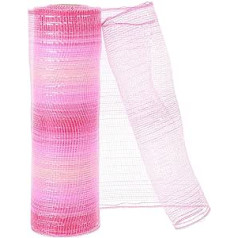 PATIKIL 1 x Deco Mesh, 10 Inch x 10 Yard Deco Mesh Ribbon Roll Foil Metallic for Christmas Tree Wreaths Decoration, Gradient Pink