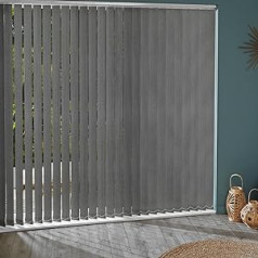 5 x Vertical Slats 89mm Woven California Blinds Grey 3.5