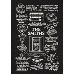 The Smiths Doodle dziesmu tekstu plakāts — The Smiths Print Gifts — The Smiths mākslas darbu dāvana The Smiths Lover mūzikas plakātam (melns tāfele, A3 bez rāmja)