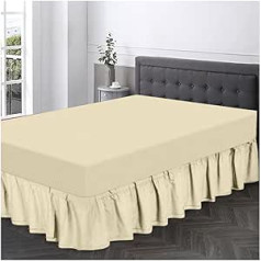 GC GAVENO CAVAILIA Plain Dye Polycotton soft Fitted Sheet King Size Ruffle gultasveļas aizsargkrēms