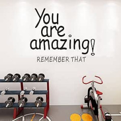 Inspirational Wall Stickers Motivational Wall Stickers (Easy to Apply) Vinyl Decoration Art Quotes Kids Boys Girls Teen Men Women You Are Amazing 76.6x6cm