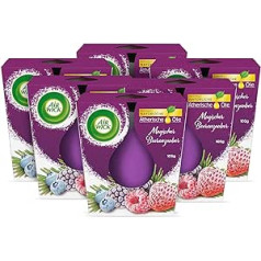 Air Wick smaržojoša svece stiklā - Magic Berry Magic - katra degšanas laiks līdz 20 stundām - satur dabīgas ēteriskās eļļas - 6 x 105 g aromātisko sveču komplekts