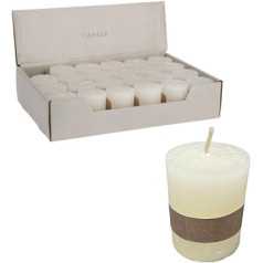 Rustic Mini Candles Approx. 4 x 5 cm Pillar Candle in Antique Look for the Perfect Atmosphere at Home (24 x Cream)