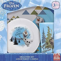 Zak! Dizaini Essens-Set mit Teller, Schale und Becher mit Olaf & Sven von Frozen aus bruchfestem und BPA-freiem Kunststoff, 3-teiliges Set