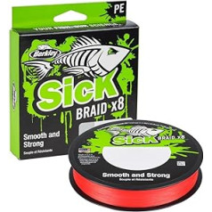 Berkley Sick Braid - 8 Way Braided Fishing Line Super Smooth 8 Way Multi Thread PE Predatory Fish Braid Fishing Lines 150-300m for Freshwater or Saltwater Sea Fishing