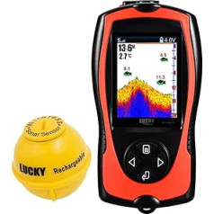 LUCKY Tragbarer Fischfinder Wandler Sonarsensor Wasser Tiefenmesser LCD Bildschirm Echolot Fischfinder zum Eisfischen Meeresangeln