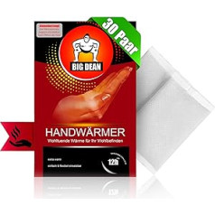 BigDean 60 (30 porų) rankų šildytuvų pakuotė iki 12 valandų karščiui – paruošti naudoti šildomieji pagalvėlės – Idealiai tinka veiklai lauke – Ypač šilti kišeniniai šildytuvai – Šildymo pagalvėlės