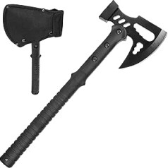 VIKING GEAR Tomahawks Black Ragnar Edition Hammer Hatchet Outdoor Axe Camping Axes with Cordura Holster Black - M48 SWAT, Black