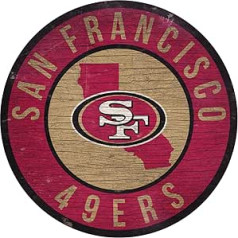 Sanfrancisko 49ers 12 collu apaļa štata dizaina koka izkārtne