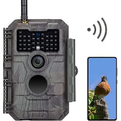 GardePro E6 Wildlife Camera WLAN antena 24MP 1296P ar kustības sensoru Night Vision Bez mirdzuma infrasarkanā 940nm LED IP66 ūdensizturīgs H.264 video 110° platleņķa redzamība WiFi mobilā telefona pārraide