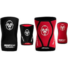 Beast Gear Beast Sleeves - Premium 5 mm Neoprene Compression Knee Braces for More Support & Protection of the Knees. Weight Training, Weightlifting, Crossfit, Powerlifting, Squats, Running and More
