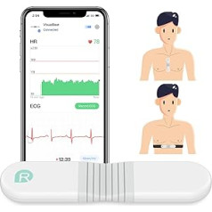 Wellue VisualBeat krūšu siksnas sirdsdarbības monitors, ANT+, Bluetooth, 24 stundu pulsometrs, lietotne ar EKG funkciju, pārnēsājams sirdsdarbības sensors ar vibrācijas trauksmi