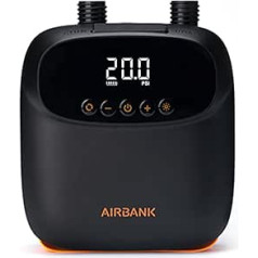 AIRBANK mini elektriskais gaisa sūknis SUP sūknis ar akumulatoru The Buffer Pro, atkārtoti uzlādējams divpakāpju automātisks izslēgšanas sūknis airēšanai, spārnu folija un pūķis, telts, matracis