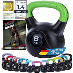 Body & Mind® Kettlebell Kettlebell 2–20 kg — Treniņa svara hantele spēka treniņiem — Profesionāls fitnesa stienis, kas izgatavots no plastmasas