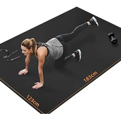 innhom Grīdas aizsardzības paklājs Fitnesa aprīkojums Fitness 183 x 123 x 0,7 cm Sporta paklājiņš Fitnesa paklājiņš Neslīdošs Ļoti izturīgs apakšklāja paklājiņš Aizsargpaklājiņš velotrenažieru skrejceliņiem