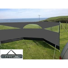 HSS Grey 150 x 500 cm Camping Beach Caravan Wind Shield