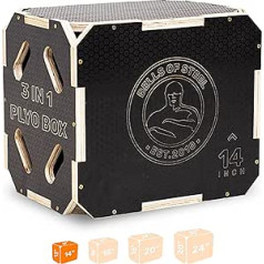 Bells of Steel 3 in 1 Non-Slip Wooden Pyo Box - Commercial & Home Gym - Use for Boxing Jumps, Squats, Step Ups, Knee Socks - 400lb Capacity Plyometric Jump Box