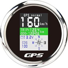 85 mm digitālais spidometrs GPS spidometrs odometrs, ūdensizturīgs IP67 spidometra mērītājs automašīnu jahtai 12 V/24 V