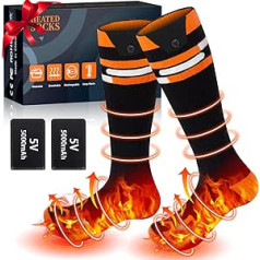 Beheizbare Socken, 2024 Neues 5v 5000mAh Wiederaufladbare Beheizte Socke, 65℃ Max - Für Herren/Damen Fußwärmer, Outdoor, Heim, Camping, Wandern, Ski & Jagd