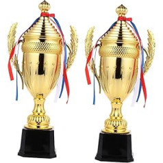 BESPORTBLE iepakojums ar 2 plastmasas trofeju konkursa trofeju dāvanu ieguvēja balvas trofejas Futbola rotaļlieta Bērnu rotaļlieta bērniem kausa kausa trofejas