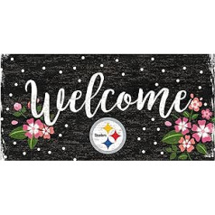 Fanu darbi NFL Pittsburgh Steelers Unisex Pittsburgh Steelers Welcome Floral Sign Team krāsa 6 x 12 cm