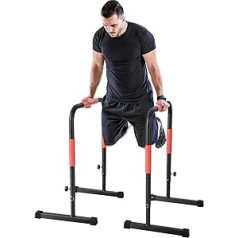 GYMAX iegremdēšanas stacija Dip Bar Push Up Dip Statīvs Regulējams augstums 76 cm 89 cm 100 cm Paralletes Sporta treniņu aprīkojums