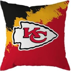 NFL Kansas City Chiefs Futbola spilvens Brush Spilvens Dīvāna spilvens 50 x 50 cm, daudzkrāsains