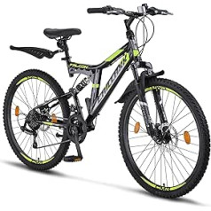 Chillaxx Bike Falcon Premium kalnu velosipēds 24 un 26 collas - velosipēds zēniem, meitenēm, sievietēm un vīriešiem - Disku bremzes - 21 ātruma pārnesums - pilna piekare