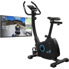 Skandika Heimtrainer Fahrrad Bragi | Hometrainer für Zuhause, 7 kg Schwungmasse, Magnetbremssystem, Kinomap für virtuelles Training, Höheneinstellung, Indoor-Transportrollen, Tablethalterung