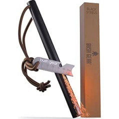 BUSHGEAR Black Steels XXXL Fire Steel - The Largest Fire Starter - Extremely Strong Sparking - XXL Flint for Outdoor, Survival, Bushcraft