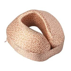 Slip Silk Jet Setter Travel Pillow - For Protection of Hair, Against Sleep Wrinkles and Acne - 100% Mulberry Silk - 1 x Neck Pillow 25 x 25 x 12 cm - Safari Pattern