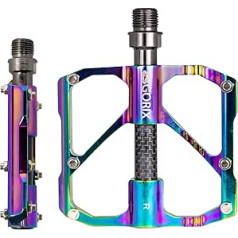 GORIX Bike Flat Pedals Oil Slick Wide CNC viegls svars ar neslīdošu spike Road Mountain MTB velosipēdu (GX-FX61)