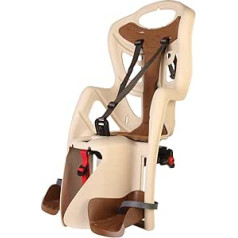 BELLELLI Unisex Adult Beige b Pepe - Aizmugurējais velosipēda sēdeklis - bērniem līdz 22 kg, no 3 līdz 8 gadiem - piestiprināms pie Pannier Rack Brown, viens izmērs