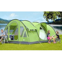 BERGER Sierra 6 Tunnel Tent Family Tent 6 People for Festival Camping Garden Camping Tent 2 Sleeping Cabins │ WS3000 mm Waterproof Tent 6 Person Tent 6 People Waterproof