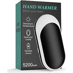 Moray Electric Hand Warmer 5200 mAh, Rechargeable Hand Warmer, Reusable, Electric Hand Warmer, Pocket Warmer, 3 Heat Levels 35-55 °C, Hand Warmer for Camping, Hiking, Gift for C