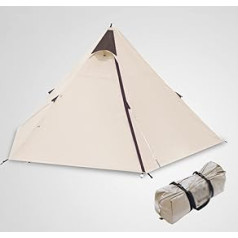 BOCbco Double Layer Pyramid Tent Indian Teepee Tent for 5-8 People Camping Backpacking Hiking Mountaineering Heated Shelter