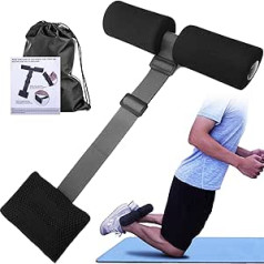 Nordic Hamstring Curl Strap — mājas fitnesa aprīkojums ziemeļu lokam — iztur līdz 453 kg — 5 sekunžu iestatījums Nordic Stick — vingrošanas siksna cīpslas saritināšanai, sēdus, spāņu pietupieniem, vēdera treniņiem