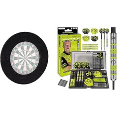 Relaxdays Dart Catchring R7 & Winmau MvG Dart Steeltip dovanų rinkinys – 50 dalių smiginio rinkinys su 4 smiginio kotų rinkiniais, 4 skrydžių rinkiniais ir priedais