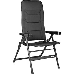 BRUNNER Small Rebel Pro (S-M-L) Folding Chair for Camping, Garden, Patio, Aluminium, 5 Positions Adjustable, Up to 150 kg, High Back, Black or Blue, Charcoal