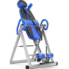 LLF Adjustable foldable inversion machine with comfort backrest, exercise equipment reduces neck pain, height of up to 198 cm, maximum 100 kg (colour: blue)