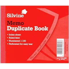 Silvine Small Duplicate Memo Book 200 lapas (12 lapu iepakojumā) (viens izmērs) (sarkans)