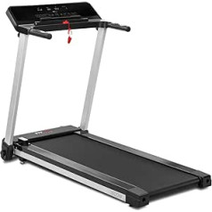 FITFIU Fitness MC-260 īpaši kompakts salokāms skrejceļš, regulējams ātrums līdz 12 km/h, minimālistisks dizains, skriešanas virsma 41 x 122 cm, maksimālā jauda 1800 W, sirdsdarbības monitors, maks. 120 kg