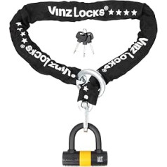 Vinz ķēdes slēdzenes cilpa Ķēdes skapja slēdzene Motocikla slēdzene Motorollera slēdzene U-Lock 120-300 cm (3 m) x 10,5 mm Diametrs, 200 cm