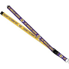 Rico Industries Los Angeles Lakers NBA štrope oficiāli licencēta produkta divpusēja druka, ideāli piemērota jebkuram fanam un studentam, noņemama sprādze, droša, funkcionāla un viegla